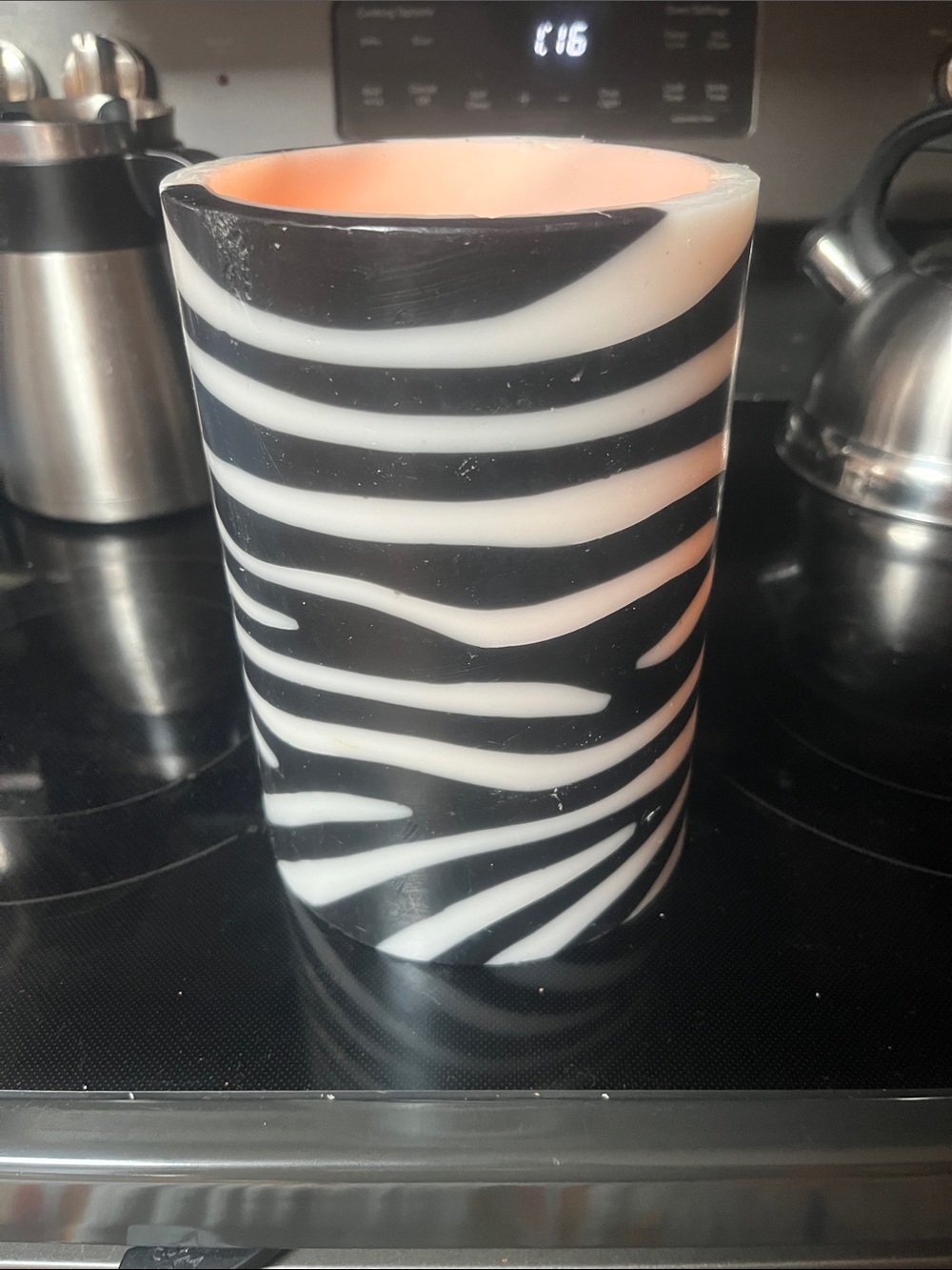 Black & White Zebra Stripe Decorative Candle Sleeve - Home Art